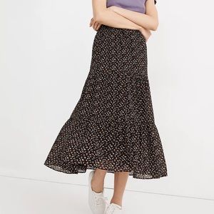 Madewell Womens Georgette Tiered Maxi Skirt in Adorable Ditsy NWT size Medium